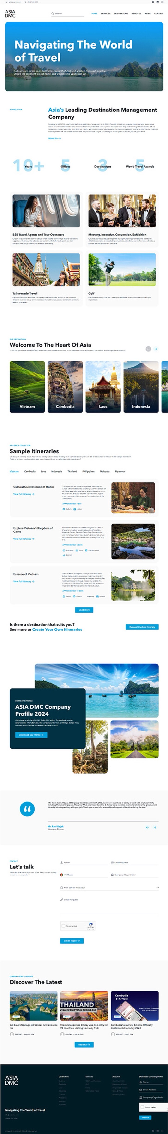ASIA DMC のサイト全景